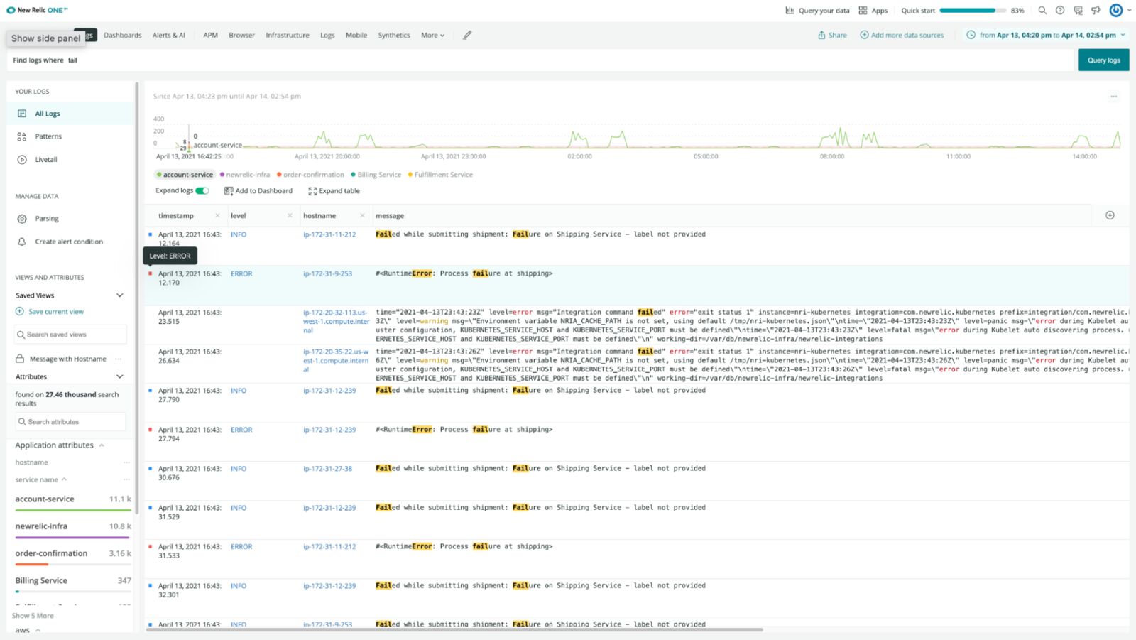 New Relic log management presentation